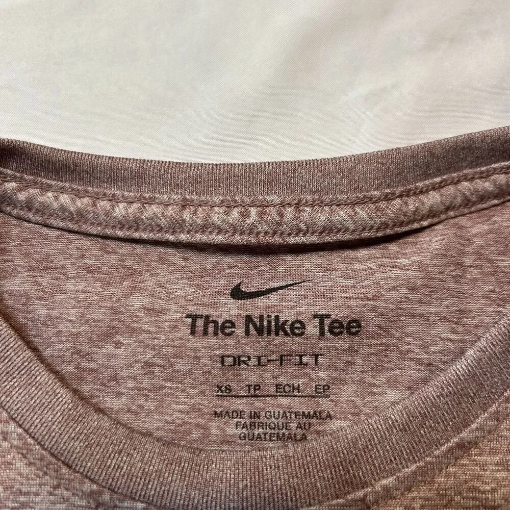 Nike Dri Fit Heathered Rose Short Sleeve Athletic T Shirt Women's XS